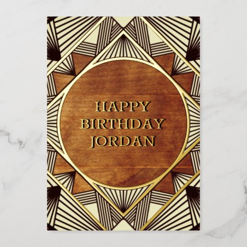  Cool Rustic Retro Masculine Personalized Birthday Foil Invitation