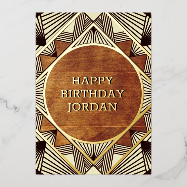  Cool Rustic Retro Masculine Personalized Birthday Foil Invitation (Front)