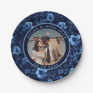 Cool Rustic Rose Bridal Shower Plates For Couple