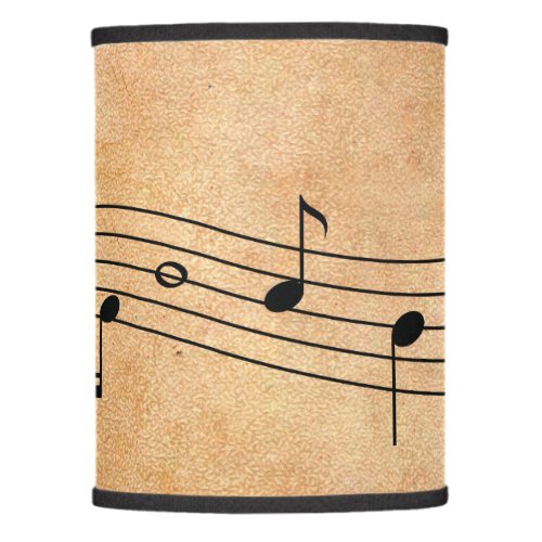 Cool Rustic Simulated Leather With Musical Staff Lamp Shade