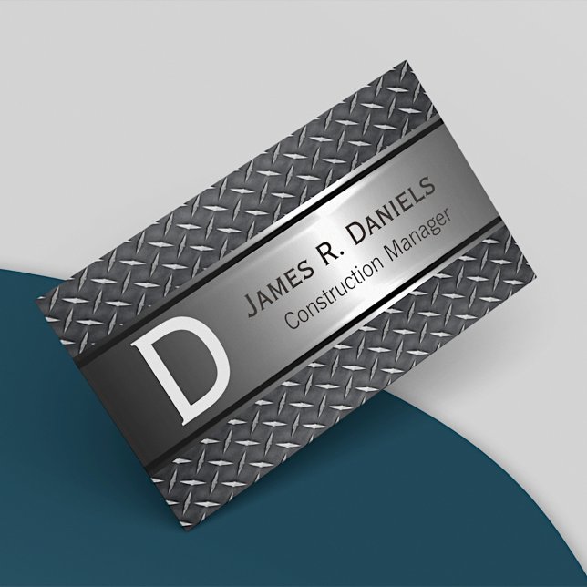 Cool Rustic Steel Metal Diamond Plate Pattern Business Card (Creator Uploaded)