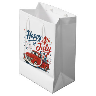 Cool rustic truck July 4th party Medium Gift Bag