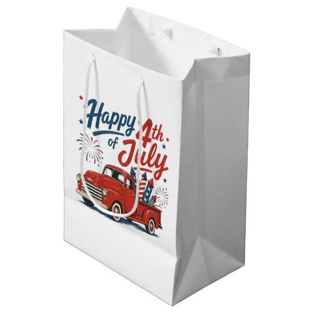 Cool rustic truck July 4th party  Medium Gift Bag (Front Angled)