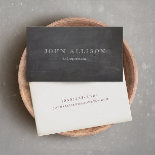 Cool Rustic Vintage Guy's Black Chalkboard Business Card