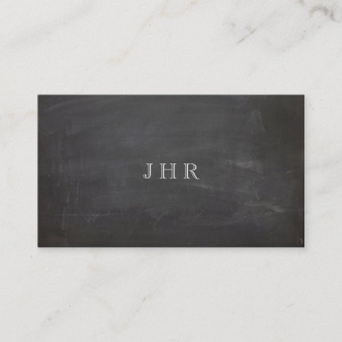 Cool Rustic Vintage Monogram Black Chalkboard Business Card