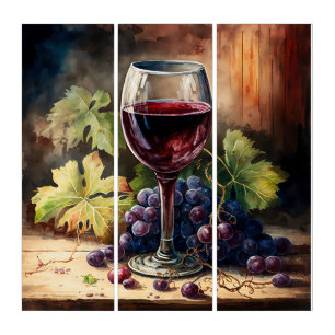 cool Rustic wine lovers  Triptych