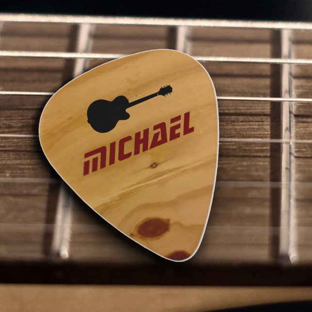 Cool Rustic Wood Guitar Picks With Name (Creator Uploaded)