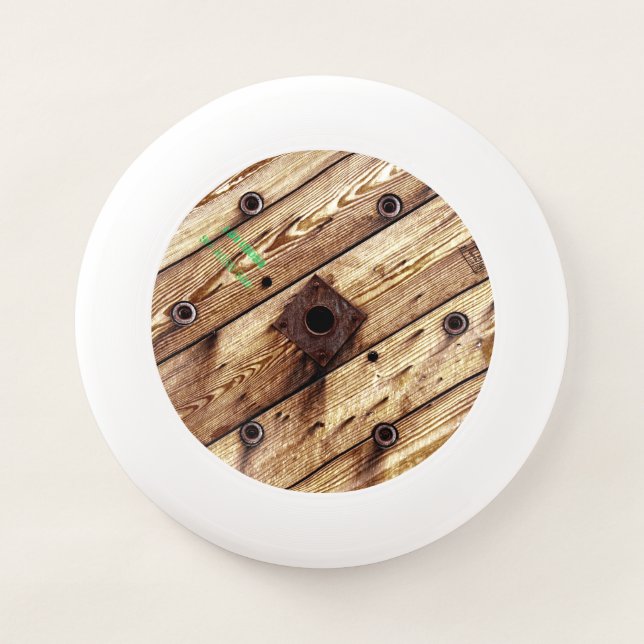 Cool Rustic Wood Wham-O Frisbee (Front)