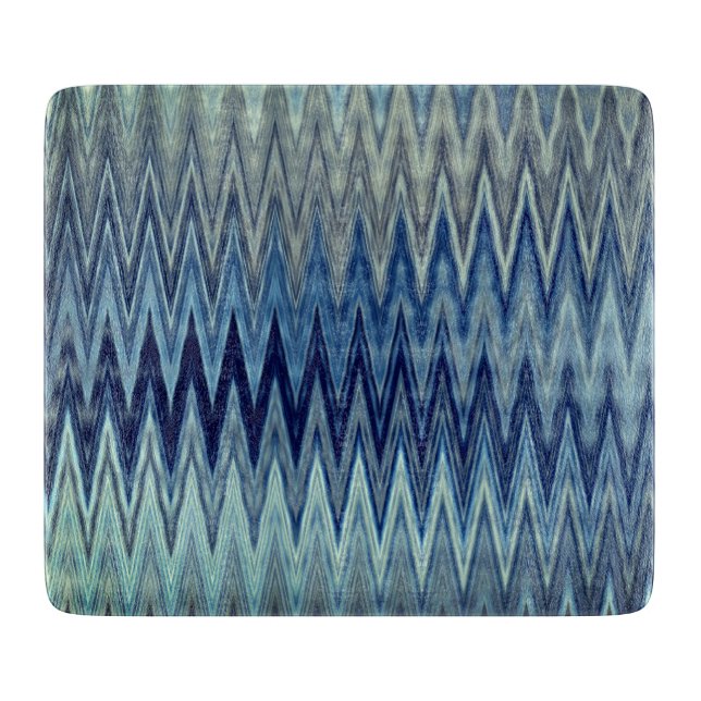 COOL Rustic Zigzag Wavy Pattern Cutting Board (Front)