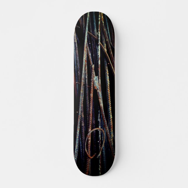 Cool Rusty Industrial Bars Skateboard Deck (Front)