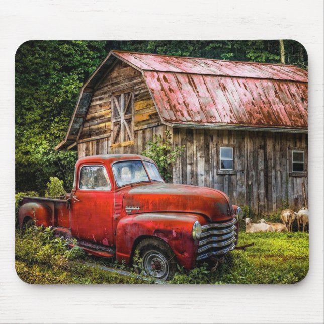 Cool Rusty Old Pickup Truck on the Farm Mouse Pad (Front)