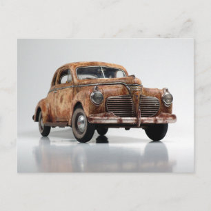 Cool Rusty Old Vintage Barn Find Car Postcard