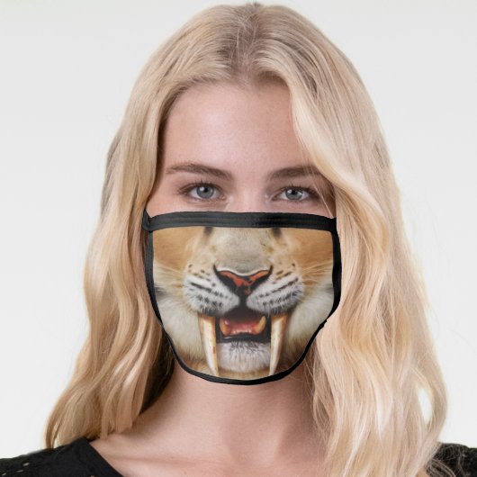 Cool Saber Tooth Tiger Face Mask (Worn Her)