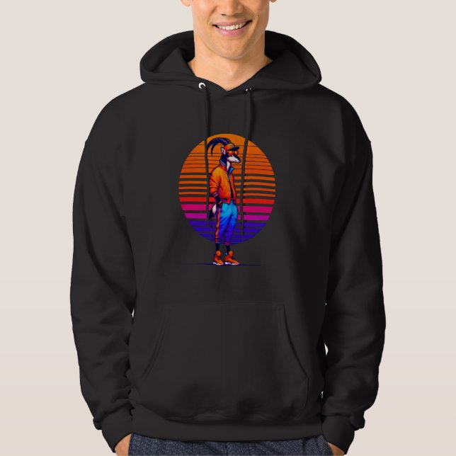 Cool Sable Antelope Modern Urban Style Sunset Retr Hoodie (Front)