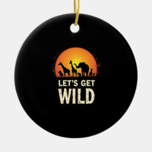 Cool Safari Design For Men Women Kids Safari Anima Ceramic Ornament