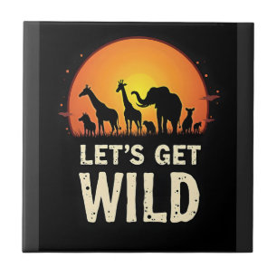 Cool Safari Design For Men Women Kids Safari Anima Ceramic Tile