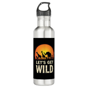 Cool Safari Design For Men Women Kids Safari Anima Stainless Steel Water Bottle