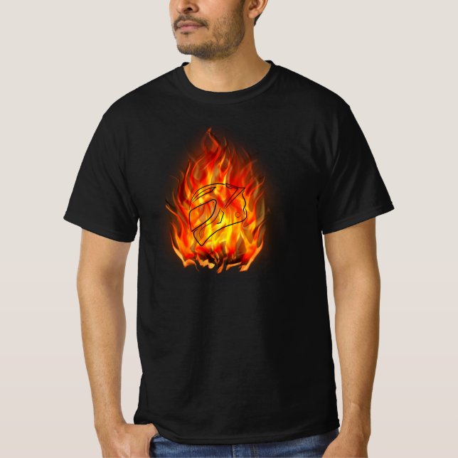 Cool safe Motorcycle Helmet for Flames and Bikes  T-Shirt (Front)