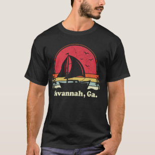 Cool Sailboat Vintage Boat Sailor Georgia Savannah T-Shirt