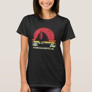 Cool Sailboat Vintage Boat Sailor RI Narragansett T-Shirt