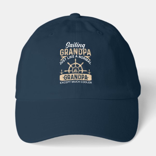 Cool sailing Grandpa word art  Hat (Front)