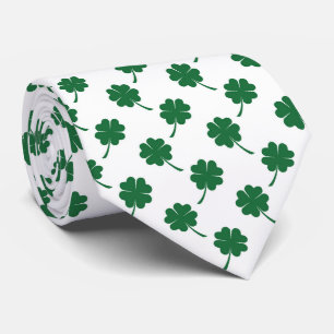 Cool Saint Patrick's Day four leaf clover Neck Tie