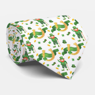 cool Saint Patrick's Day leprechaun tiled Neck Tie