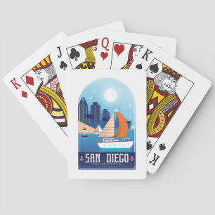 Cool San Diego California Vintage Travel Poker Cards