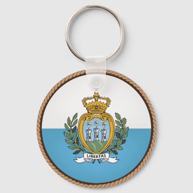 Cool San Marino Flag Seal Keychain (Front)