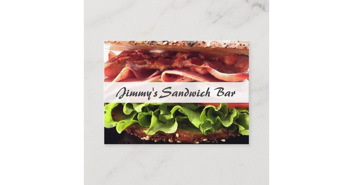 Cool Sandwich Store Business Card Zazzle