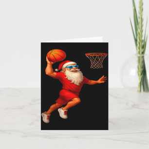 Cool Santa Basketball Player Dunking Xmas Christma Card