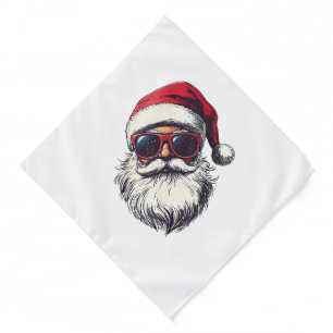 Cool Santa Claus Face Retro Sunglasses Christmas M Bandana