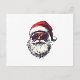 Cool Santa Claus Face Retro Sunglasses Christmas M Enclosure Card