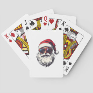 Cool Santa Claus Face Retro Sunglasses Christmas M Poker Cards