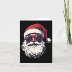 Cool Santa Claus Face Retro Sungles Christmas Men Card