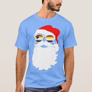 Cool Santa Claus Gay Bear Pride Flag Sunglasses  T-Shirt