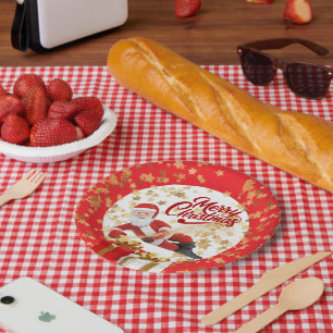 Cool Santa Claus Holiday in Christmas 🎅 Paper Plates