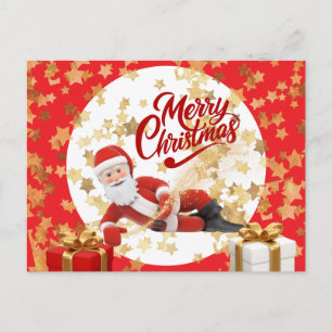 Cool Santa Claus Holiday in Christmas 🎅 Postcard