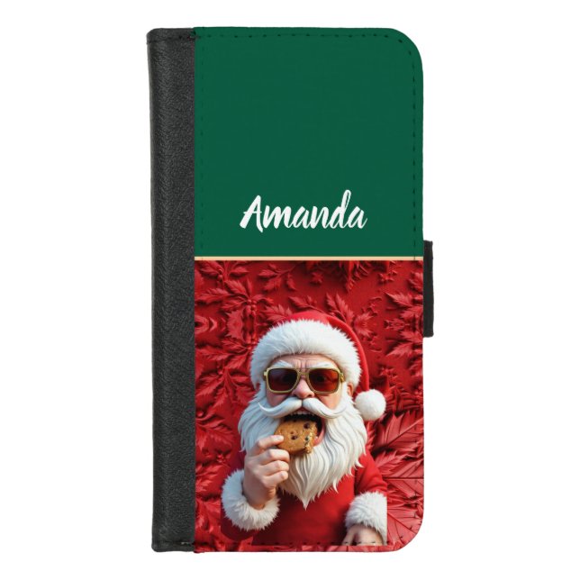 Cool Santa Claus iPhone Wallet Case (Front)