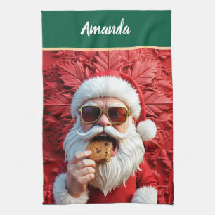 Cool Santa Claus Kitchen Towel
