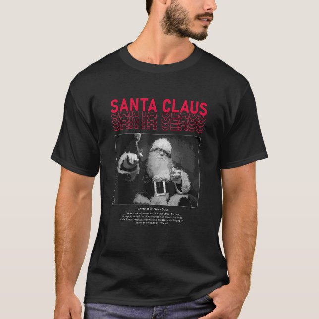 Cool Santa Claus Modern Xmas Design Aesthetic Stre T-Shirt (Front)
