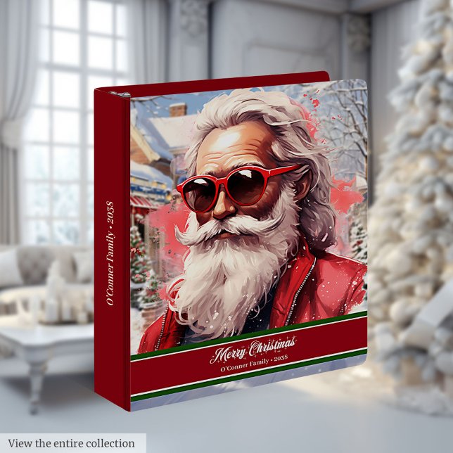 Cool Santa Claus Ring Binder Elegant Christmas Art (Cool Santa Claus Ring Binder Elegant Christmas Art)