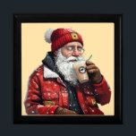 Cool Santa Drinking Iced Coffee Christmas Art Gift Box<br><div class="desc">Cool Santa Drinking Iced Coffee Christmas Art</div>