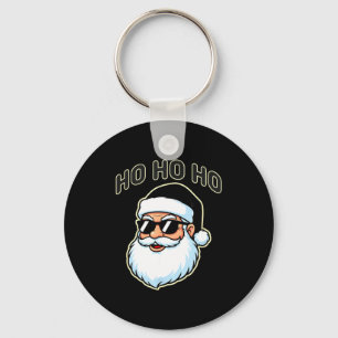 Cool Santa In Black Hat Sungles Graphic 2  Keychain