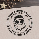 Cool Santa in sunglasses Christmas return address Rubber Stamp<br><div class="desc">Christmas return address rubber stamp featuring a cool Santa wearing sunglasses and your address in a bold,  chunky font.</div>