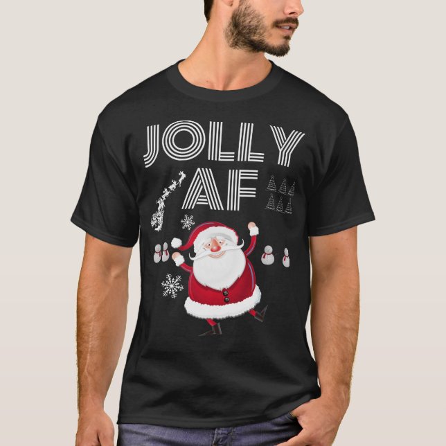 Cool Santa Jolly AF Ugly Christmas Sweater Style (Front)