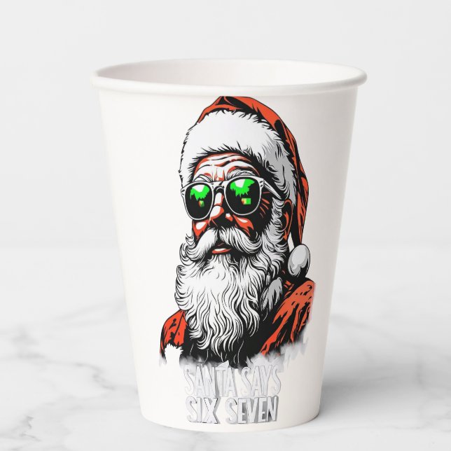 Cool Santa Paper Cup – Trendy Christmas Party Cup  (Front)