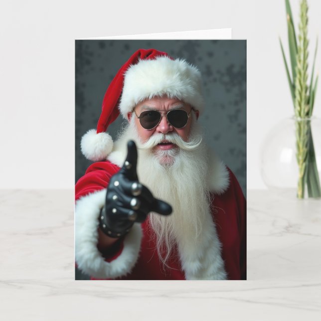 Cool Santa Pointing Card (Front)