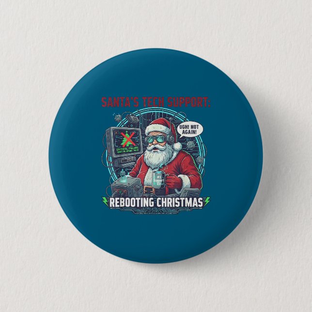 Cool Santa s Rebooting Tech Support Button (Front)