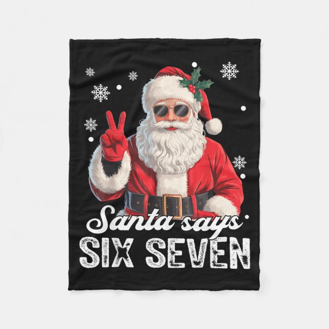 Cool Santa Says 67 Meme Funny Christmas Xmas Men W Fleece Blanket (Front)